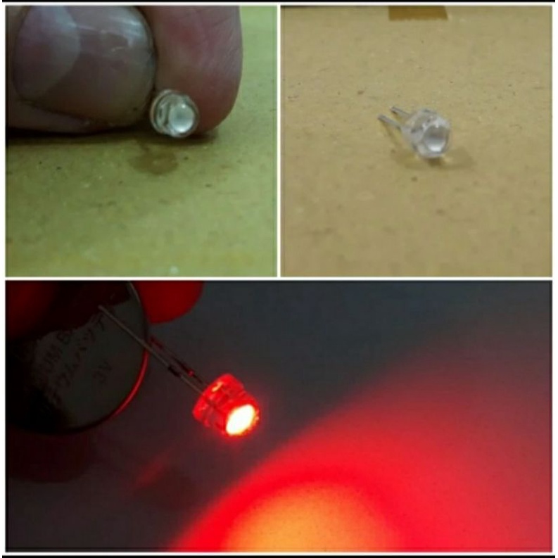 LED MERAH 5MM MODEL TOPI/PENDEK JUAL PER/1000PCS