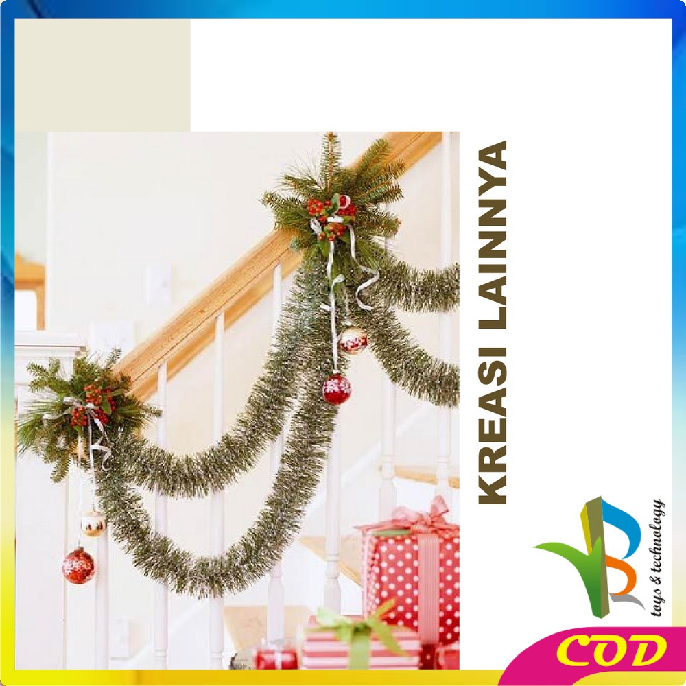 RB-C39-40 [2METER] Slinger Tinsel / Rumbai Hiasan Pohon Natal Aksesoris Dekorasi Rumah Ornamen Natal