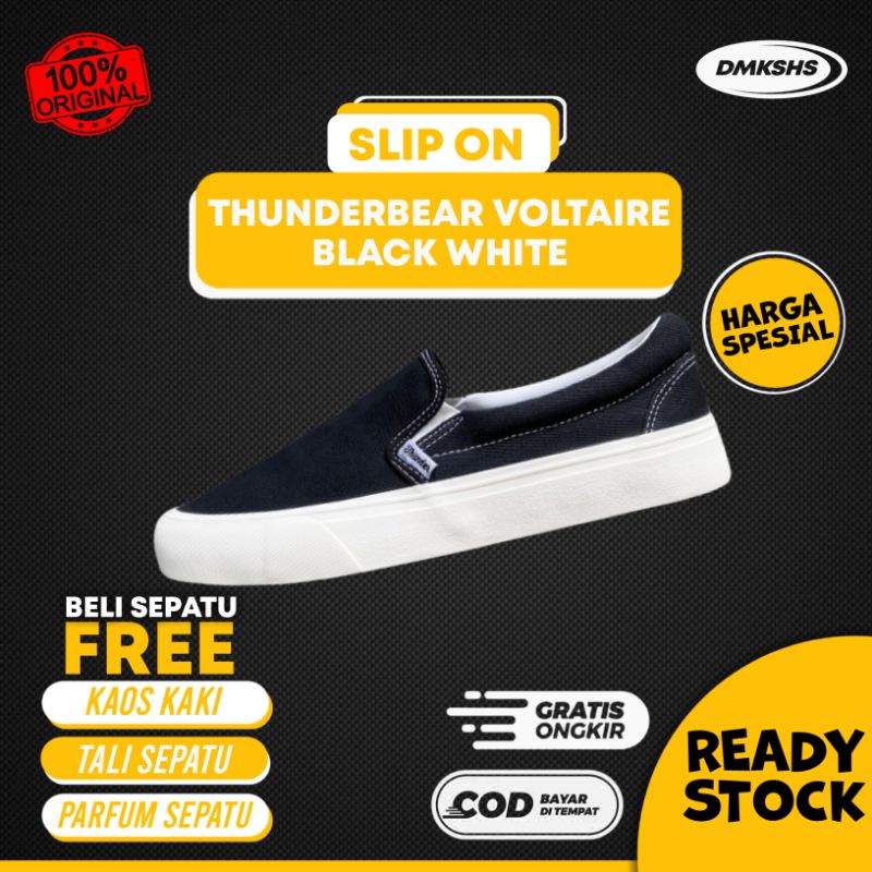 THUNDERBEAR SLIP ON VOLTAIRE BLACK WHITE ORIGINAL