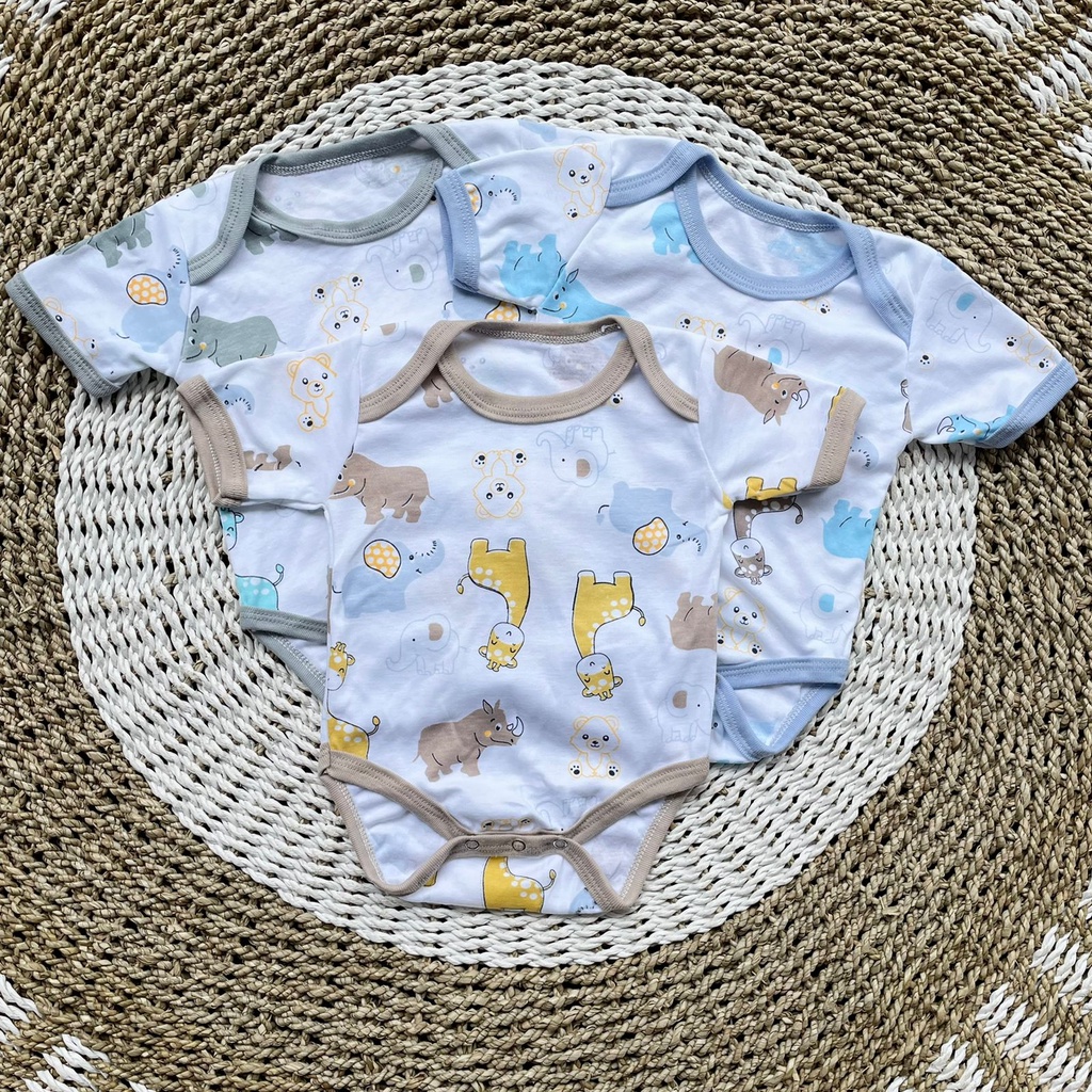 PROMO 7.7 3Pcs Jumper Bayi Bodysuit Motif Jerapah  Full Sablon Jumper Bayi Newborn SNI DNW BABY