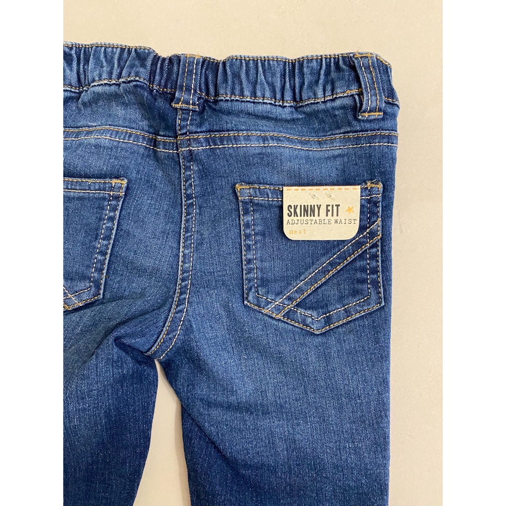 NEXT KIDS celana jeans SKinny Fit 3 years tahun adjustable waist biru list rainbow pelangi perempuan