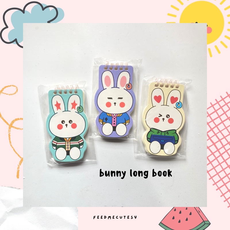 

bunny long book | Feedmecutesy | atk alat tulis lucu buku anak import