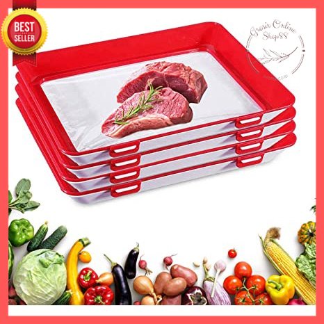 GOS A309 - Vacuum Tray Silicone Food Container /  Nampan Silikon  Kotak Wadah /  Tempat Penutup Penyimpan Makanan Elastis