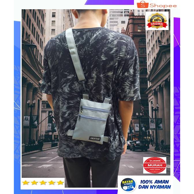 (12) Tas kecil Pria Selempang Murah Keren Original Branded Akhtar Tas Selempang Pria Mini Distro Ori