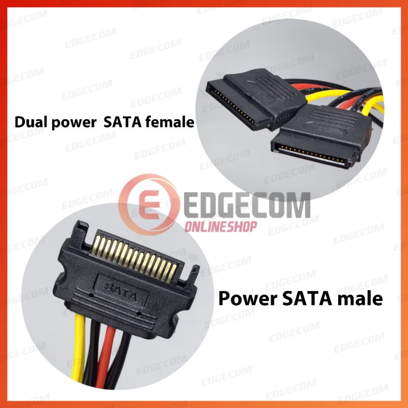 Kabel Power SATA Cabang 15 Pin Male to 2 Female / Power SATA SPLITTER