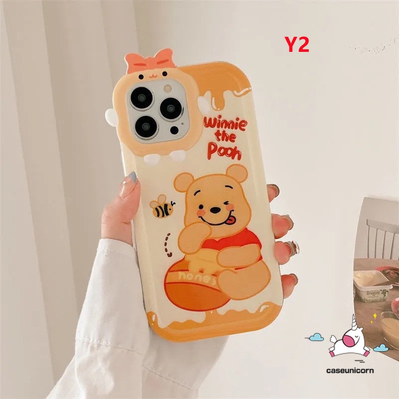 3d Bow Little Monster Lensa Case Realme C35 C33 C30 C15 C21Y C25Y C11 C25 C25s C31 C21 C2 C1 C3 C17 8 8i 8pro 9 5 6i 9i 5s 5 7i Kartun Madu Es Krim Winnie the Pooh Lembut Sarung Cover Sarung