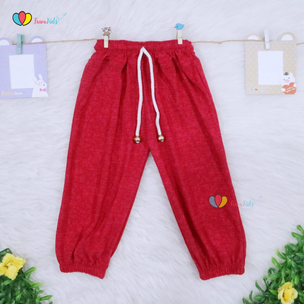 Jogger &amp; Legging Bayi-12 Tahun / CHRISTMAS Celana Merah Panjang Anak Perempuan Laki-Laki Warna Merah Lejing Laging Polos Natal Imlek Babycinnamon