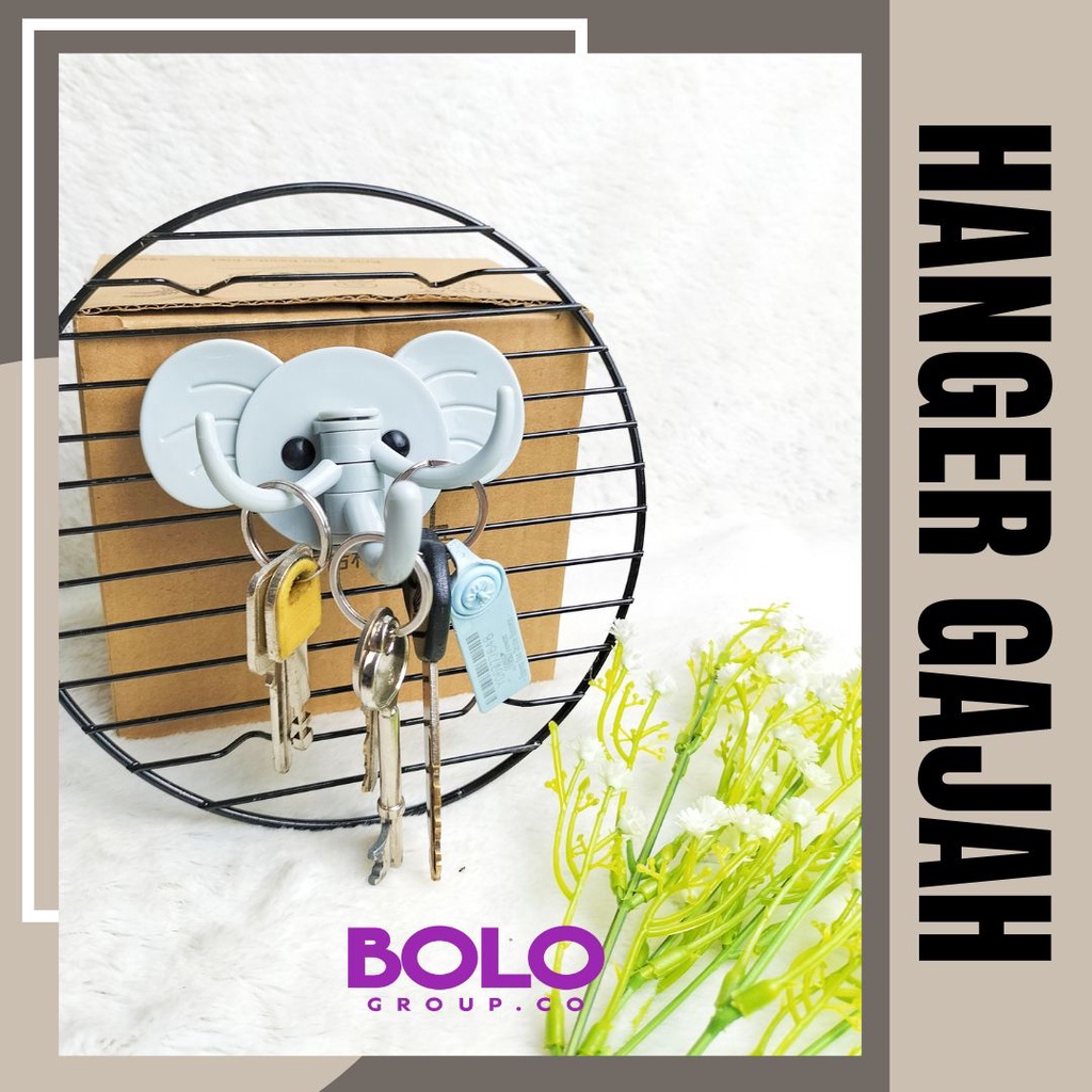 BOLOGROSIR [HG] Gantungan Model Gajah / Hanger Gajah / Gantungan Dinding Multifungsi / Hanger Serbaguna