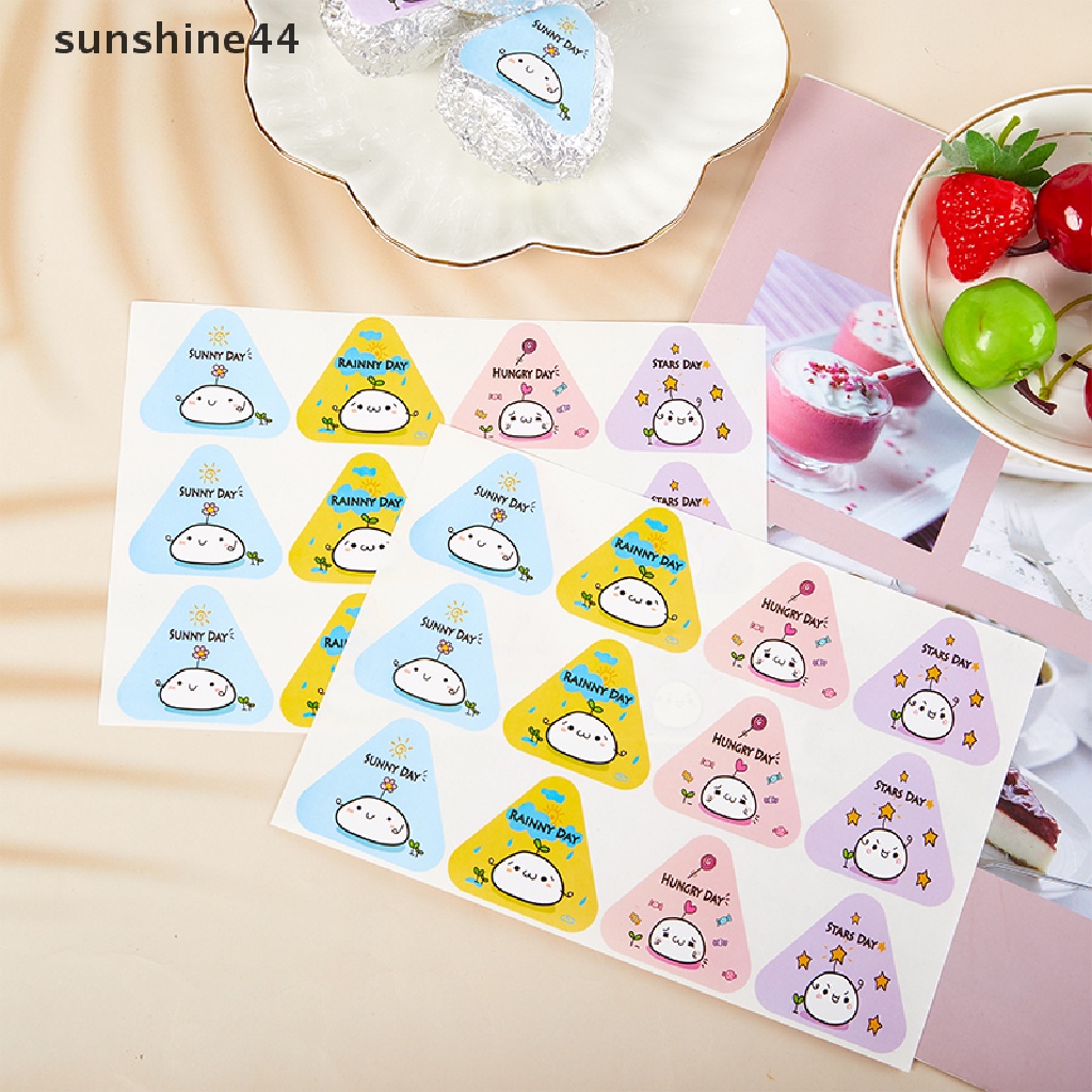 Sunshine 100Pcs Stiker Segel Kantong Makanan Bentuk Segitiga