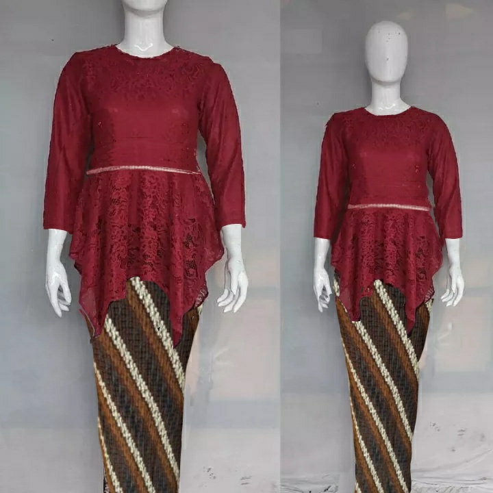 Atasan peplum brokat Motek kebaya corneli