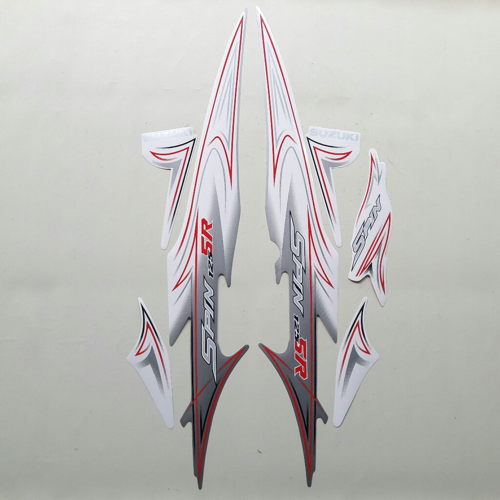stiker striping motor spin sr 125 2008 putih