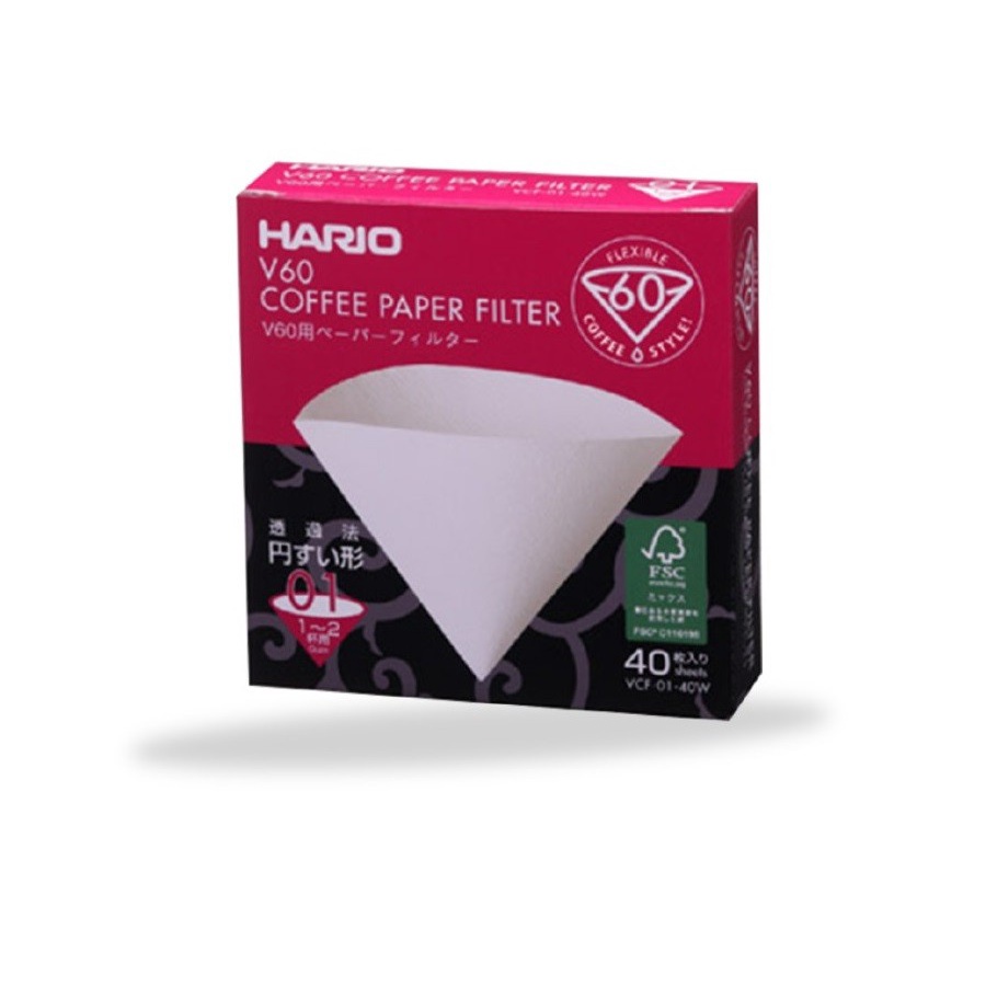 

HARIO V60 FILTER PAPER WHITE 01 40 SHEETS VCF-01-40W
