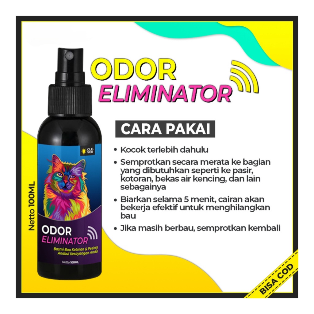 ODOR ELIMINATOR 100mL - Penghilang Bau Pesing Pipis/Urine/BAB &amp; Pewangi Kandang Kelinci Kucing &amp; Anabul [ CS ]