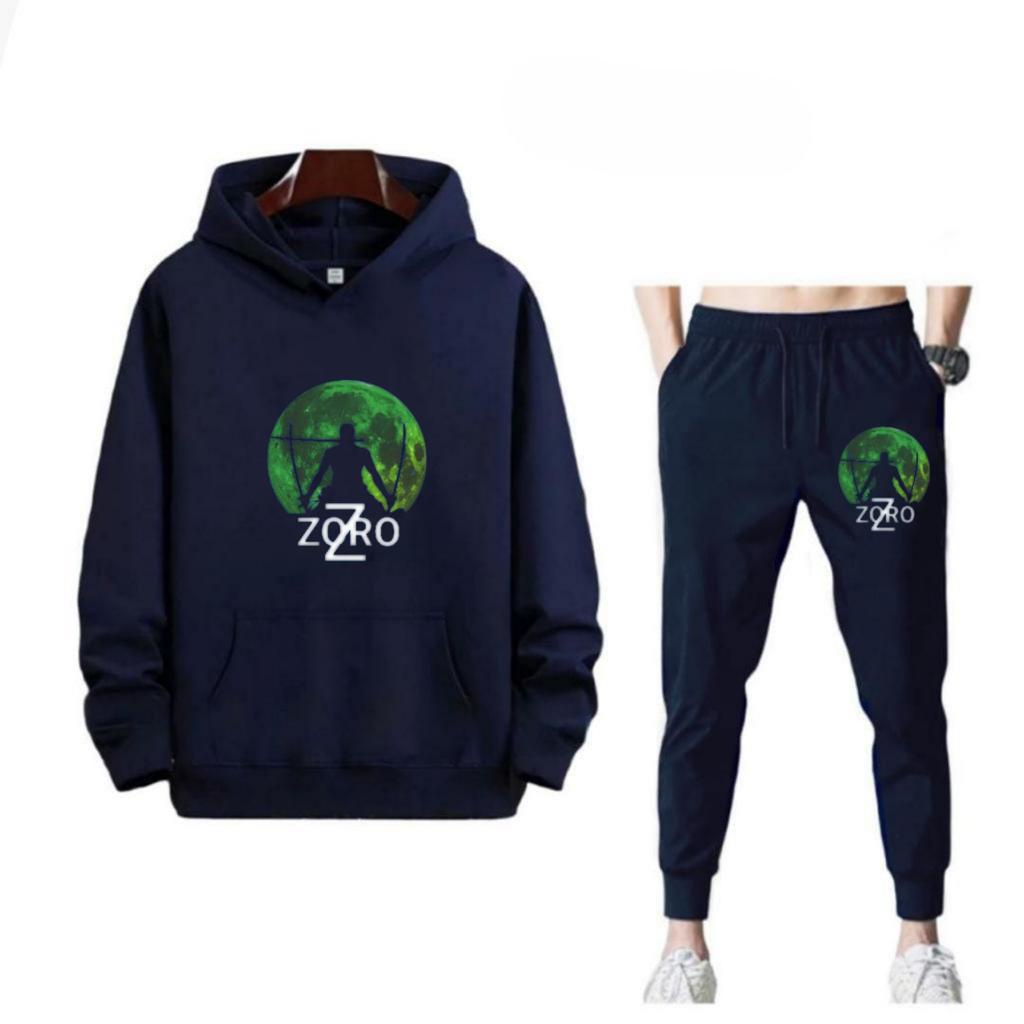 SETELAN ZORO JOGGER DAN HOODIE BAHAN TEBAL NYAMAN DIPAKAI TERLARIS