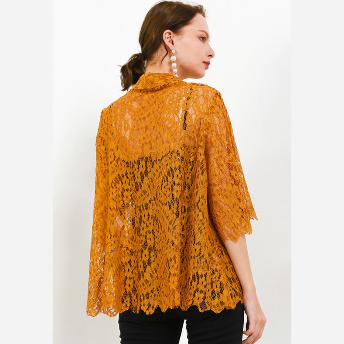 LUIRE by Raden Sirait Kebaya Kartini Brukat Wanita Dark Yellow