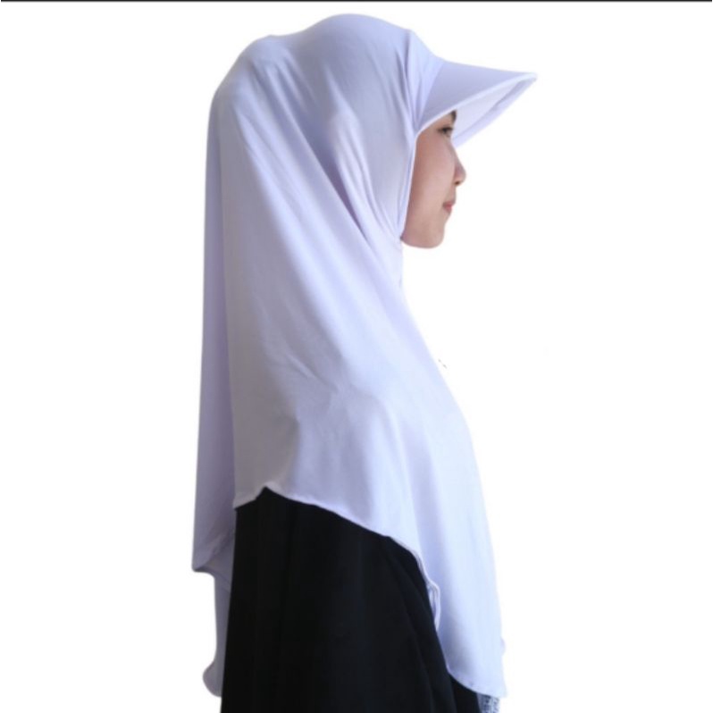 Hijab Topi Sporty Jilbab Topi Putih