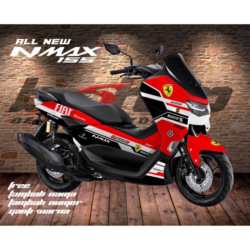 Stiker decal New Nmax Ferarri Merah stiker fullbody nmax 155
