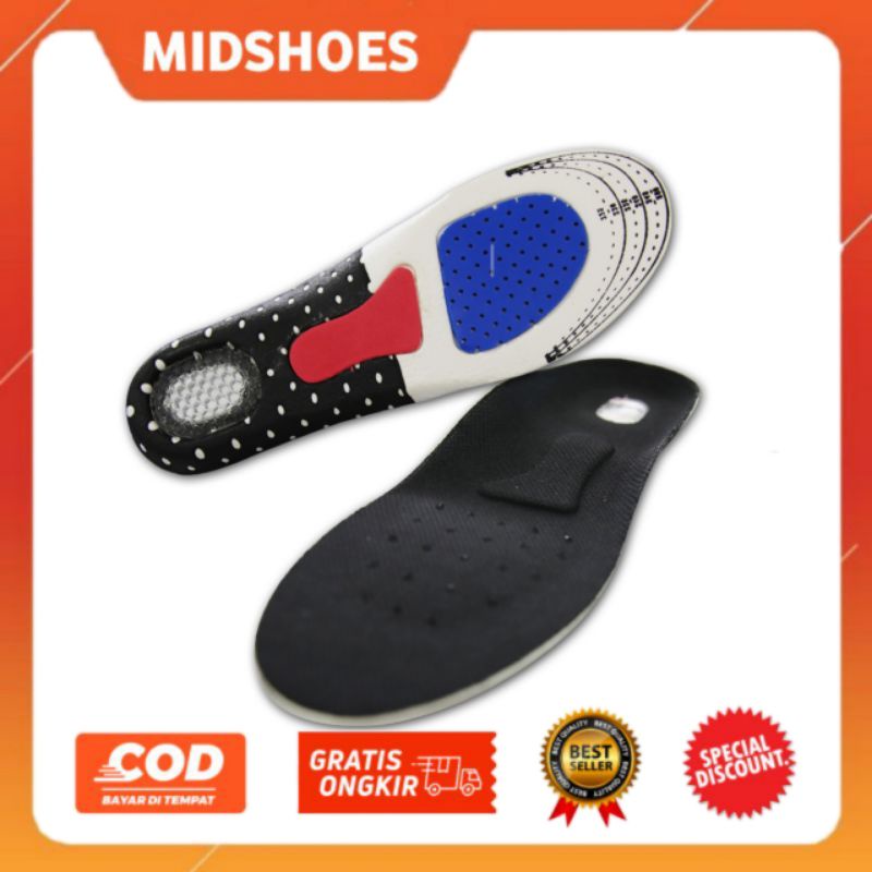 Sports Insole - Alas Kaki Sepatu Shock Absorbers Gel Orthotics - Insole Olahraga Anti Bau - Insole G