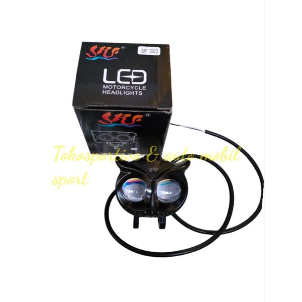 LAMPU LED SOROT TEMBAK LASER 2MATA LED 2WARNA MINI PROJIE MOBIL MOTOR LED