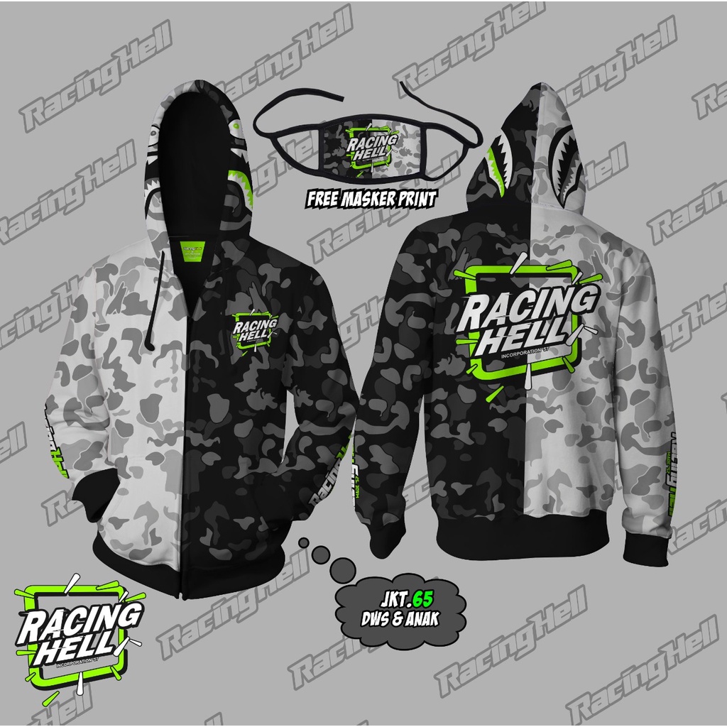 Jacket Anak Racinghell | Jacket Anak Harian Full Prtint Tahan Luntur Premium