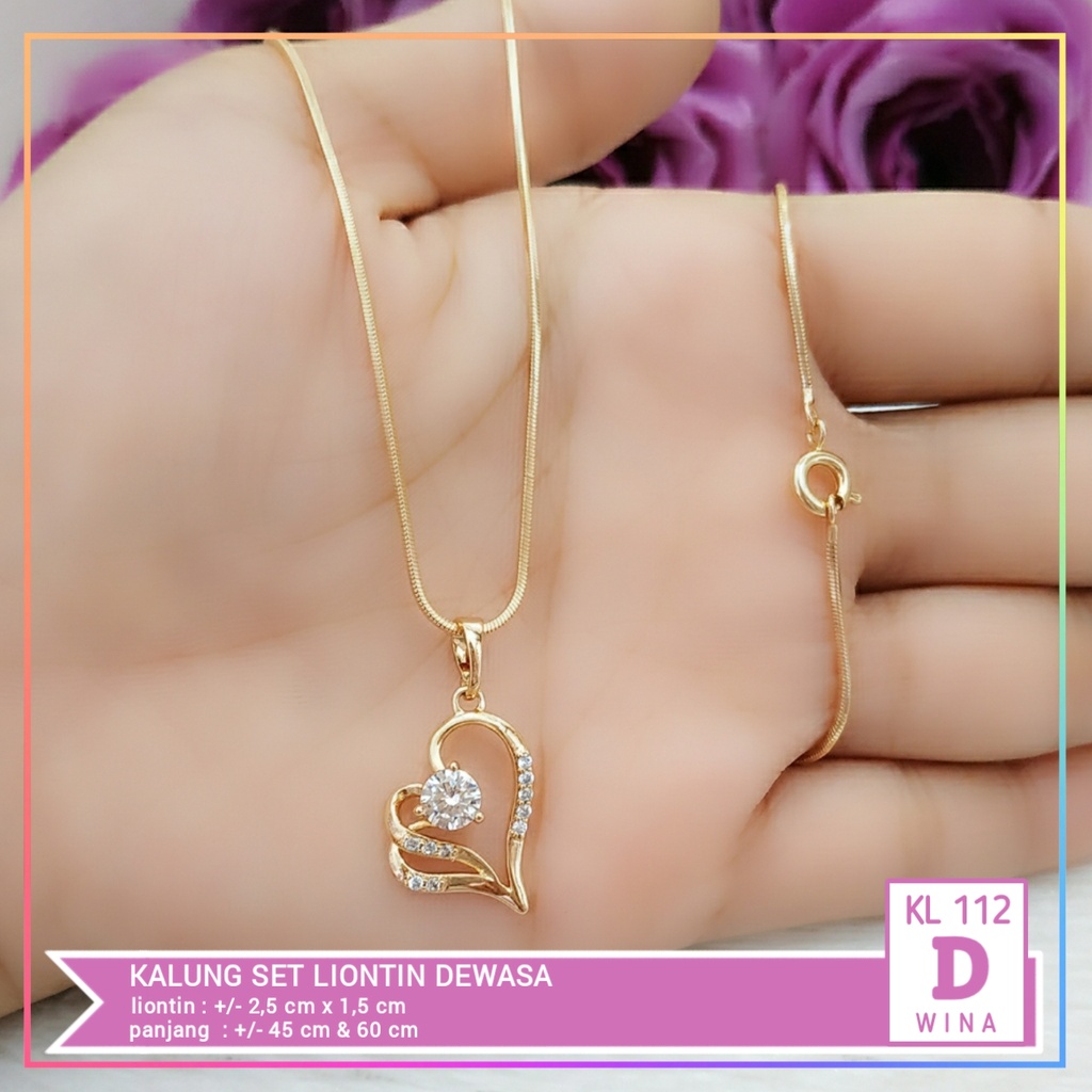 Kalung xuping kalung dewasa belut super cantik premium love perhiasan lapis emas gold KL 112