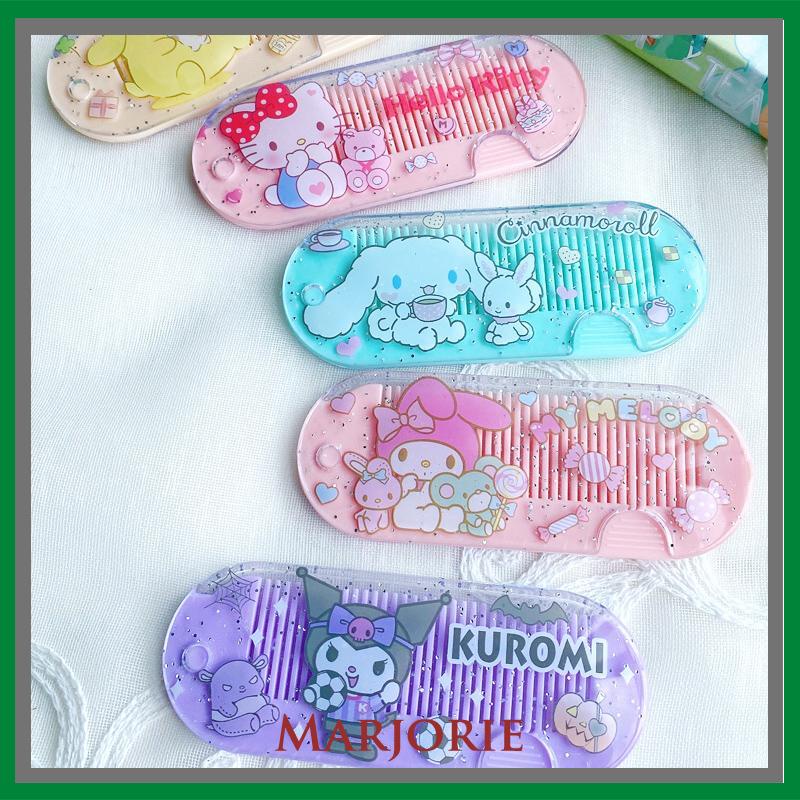 Sisir Kecil Plastik  Kartun Lucu Lipat Portabel Sisir Poni  Kuromi Melody Cinnamoroll Kitty-MJD