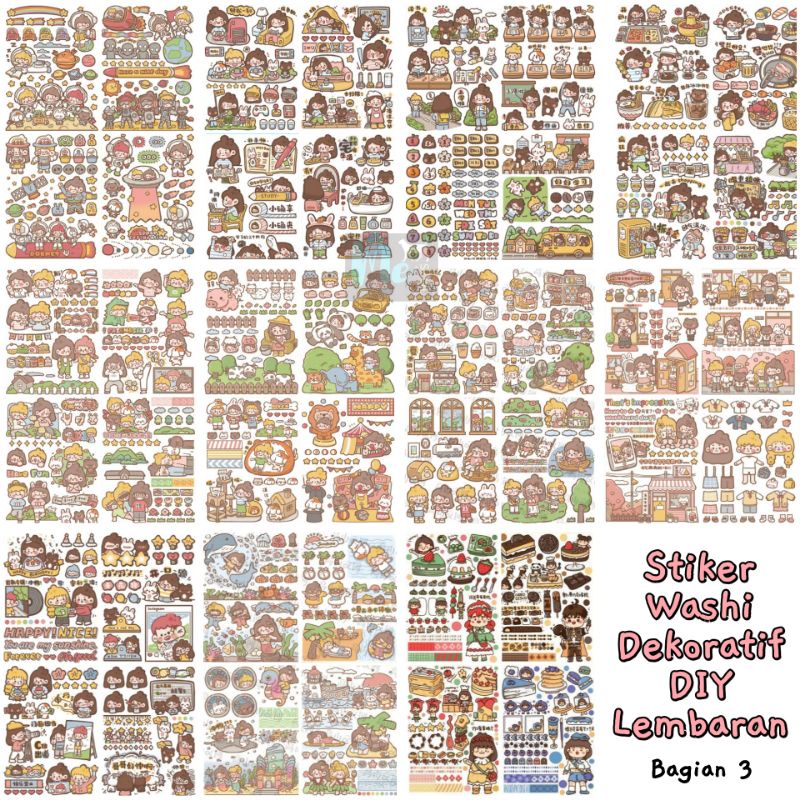 

Stiker Washi Dekoratif DIY per lembar atau Lembaran - Bagian 3