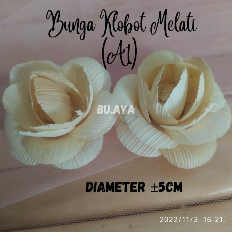 BB4 - 3PCS Bunga Klobot Melati A1 / Bunga Kulit Jagung / Bunga Mahar Rustik