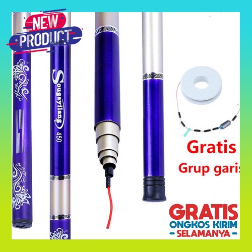 Set Alat Pancing Murah Lengkap Joran Karbon 210Cm Reel Spinning 12 Ball Bearing Ds2000 Satu Set Bonu