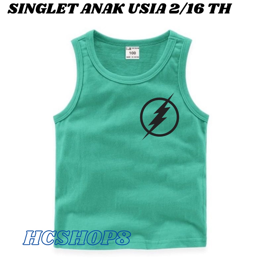 Baju Singlet PETIR Anak usia 2-16 Tahun kaos Singlet Anak Unisex Anak Dalaman Anak Tanktop Ank