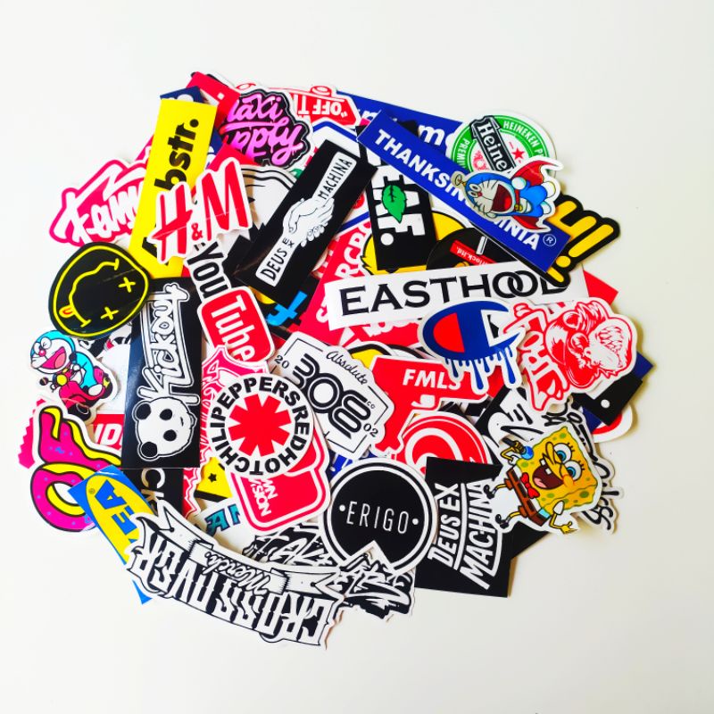 

Paket stiker brand random isi 200 picis