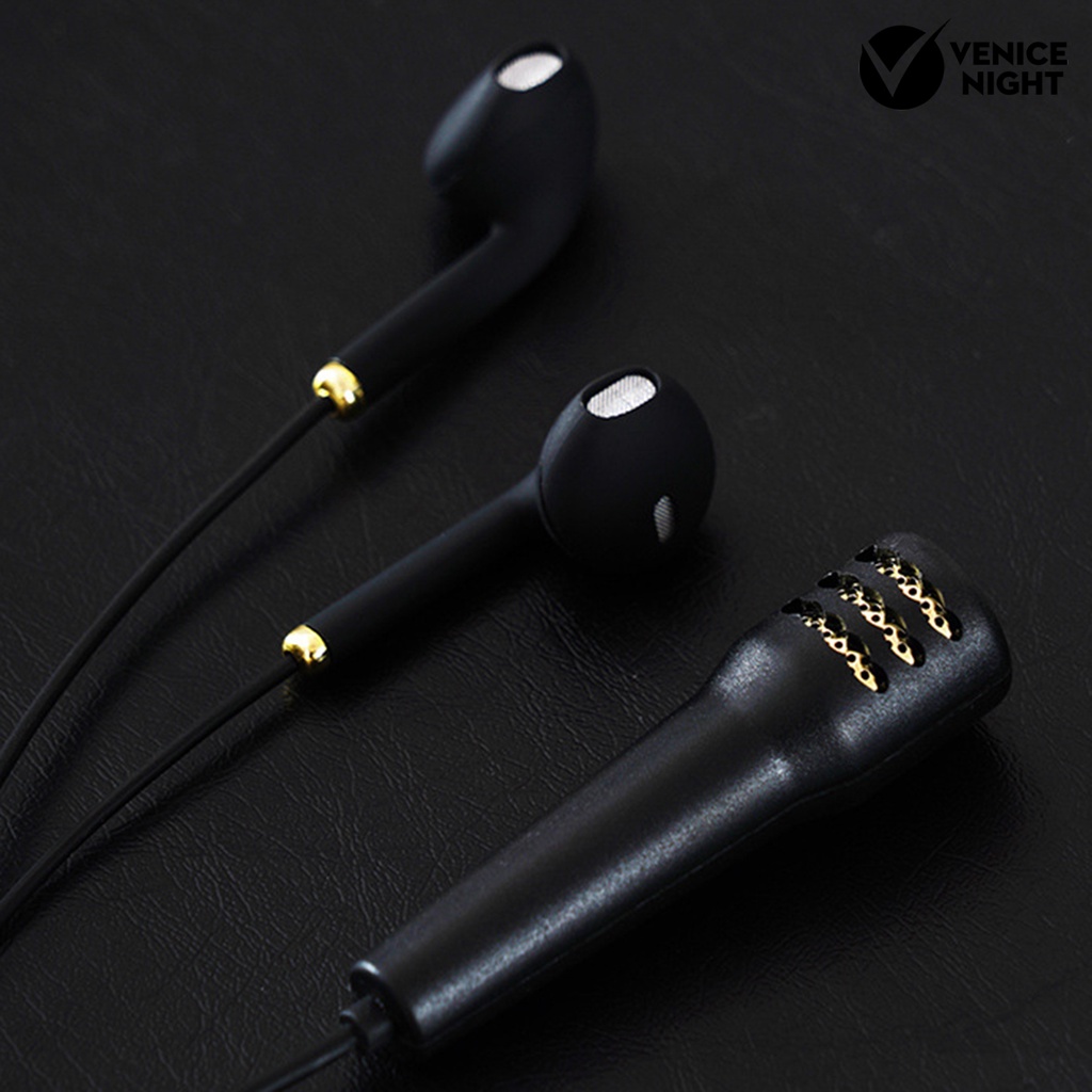 (VNEP) (Berkabel) 3.5mm HiFi In-ear Subwoofer Mini Olahraga Earphone Earbud dengan Mikrofon