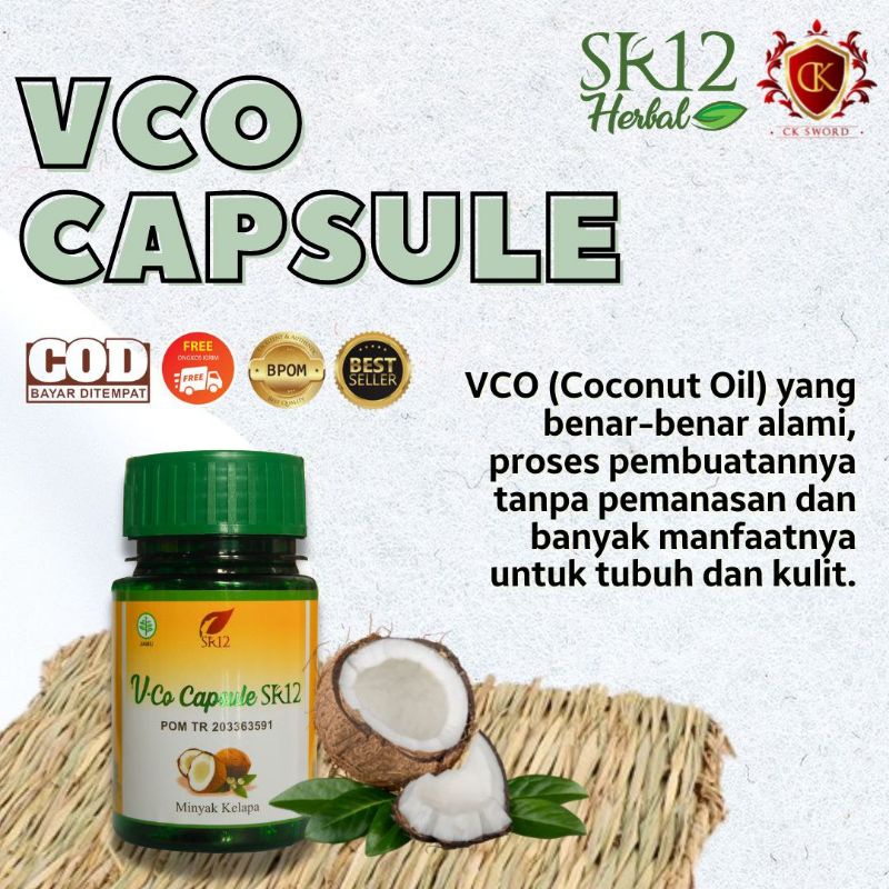 VCO KAPSUL 100% ORIGINAL BPOM / SR12 VCO VIRGIN COCONUT OIL
