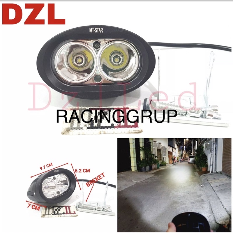 Lampu Tembak Sorot 2 Mata Besi LED Mini RX King Vixion Tiger Beat variasi