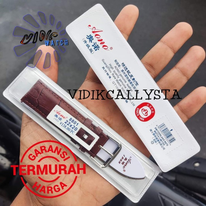 STRAP JAM TANGAN TALI KULIT 12 14 16 18 20 22 24 MM ORI