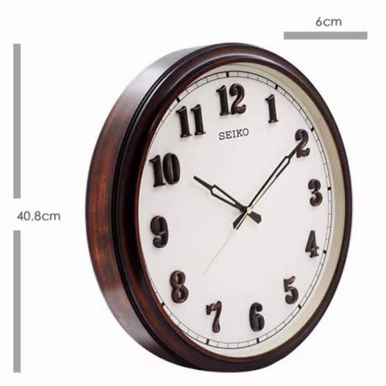 jam dinding seiko wooden qxa632B original seiko