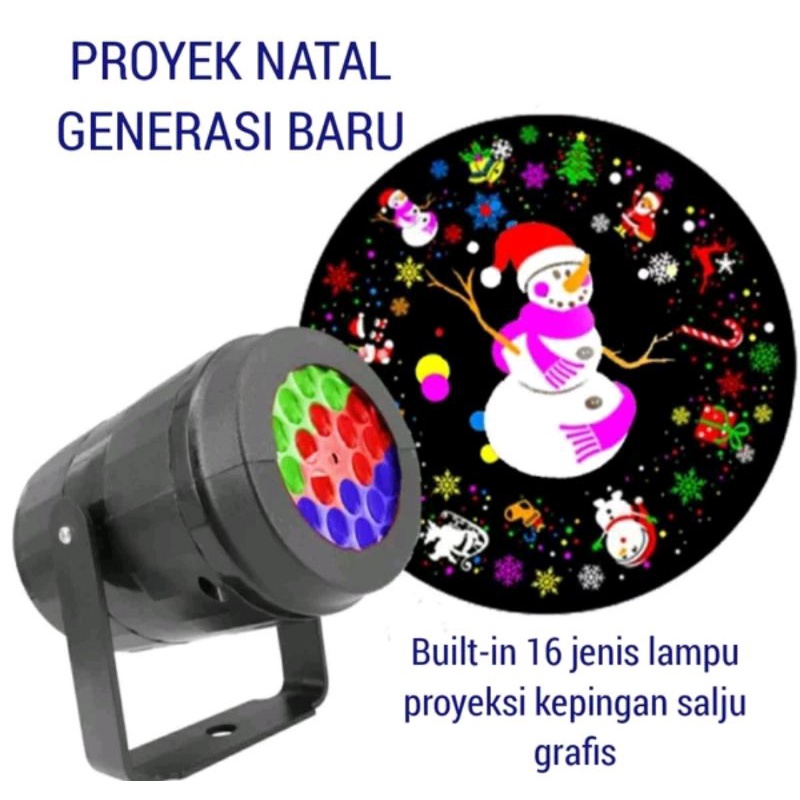 LA MM PU PROYEKSI KEPINGAN SALJU NATAL LED LAMPU