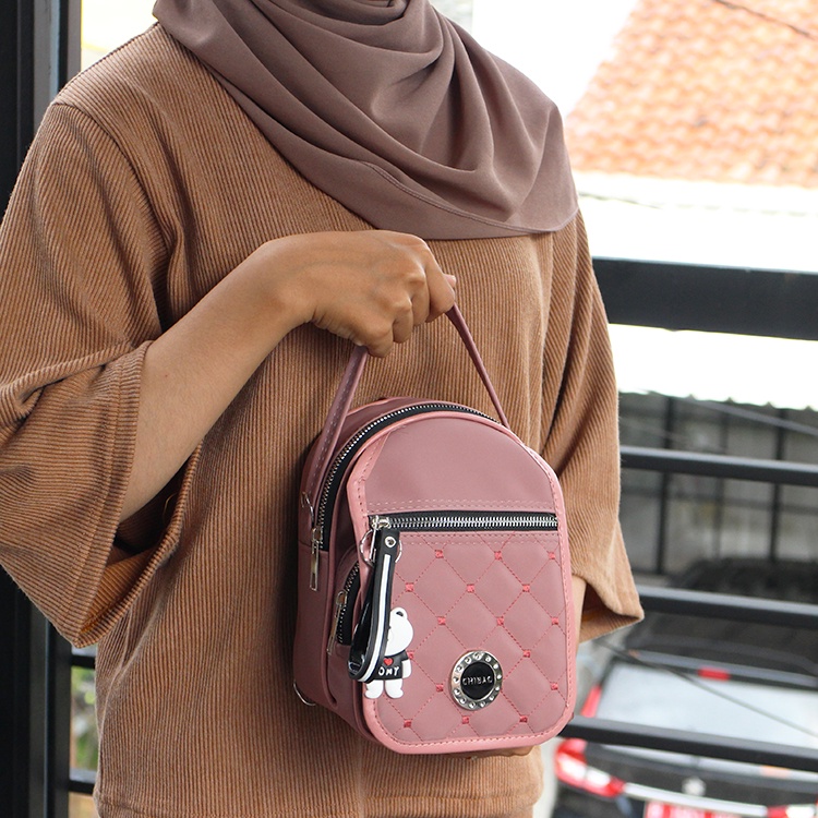 Luna Aura Tas Ransel Mini Wanita Olivia Parasut Nilon 3 Ruang Tas Slempang Wanita Terbaru Tas Kekinian Tas ootd