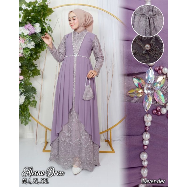 KEBAYA MODERN // KEBAYA WISUDA // ALEENA DRESS // BAHAN TILLE BORDIR MIX CERUTY BABYDOLL + PAYET // By SABANA