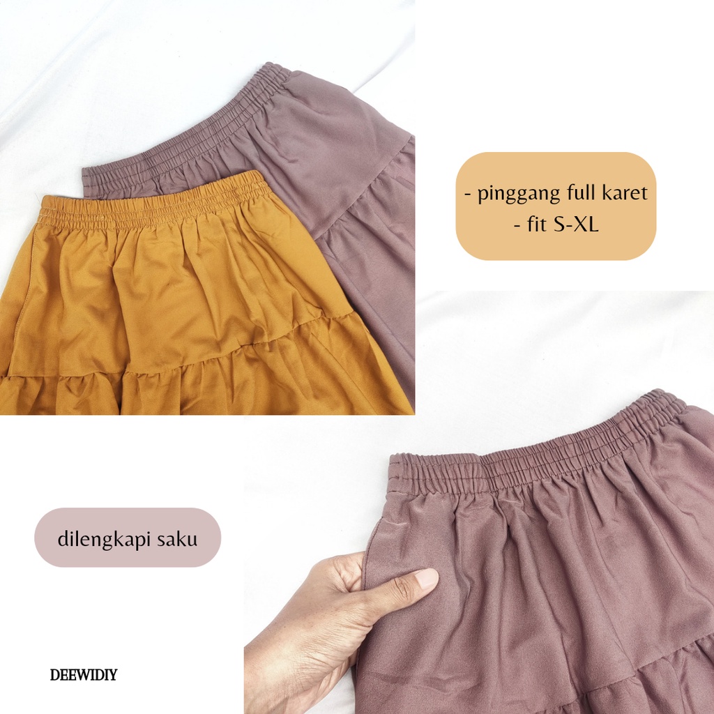 ROK SUSUN REMPEL ROK CANDA ROK REMPEL PANJANG WANITA / CANDY SKIRT DEEWIDIY