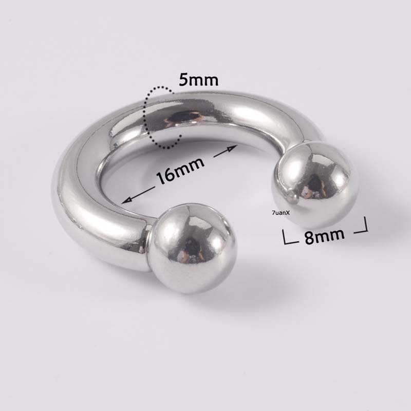 1pc Anting Tindik Telinga Bentuk Barbel Tapal Kuda Bahan Stainless Steel Untuk Priawanita