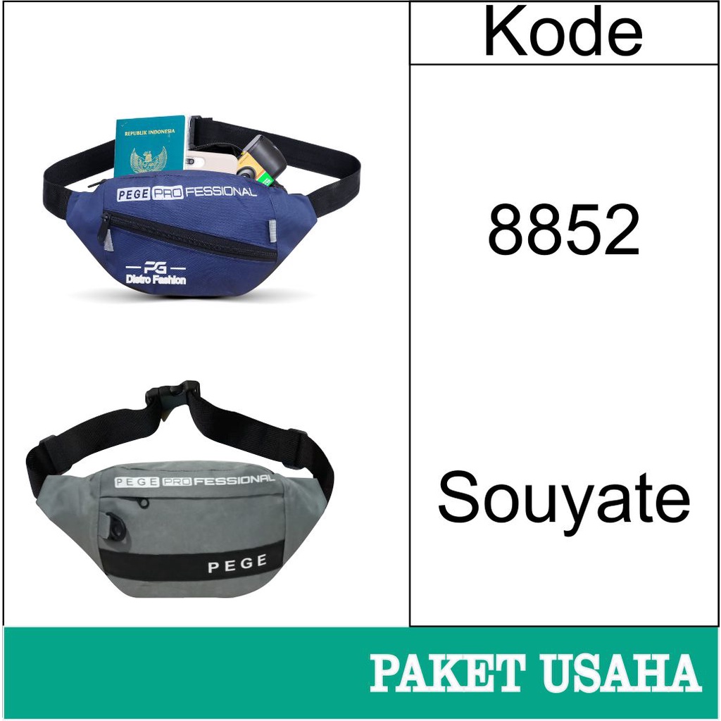 Paket Usaha Tas Waistbag PEGE Untuk Pria Wanita Unisex - PG Paket Usaha 3