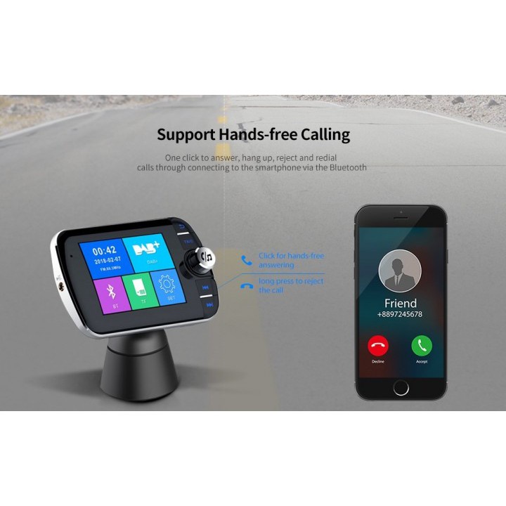 DAB004 - Digital Audio Broadcasting wth FM Transmitter and Car Charger