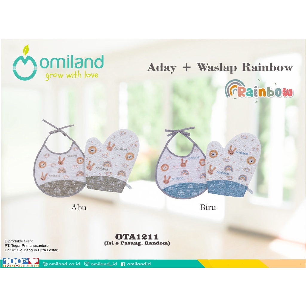 Omiland Aday Waslap Print Rainbow OTA1211