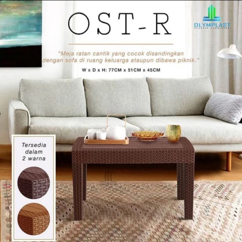 Meja Plastik / Meja Teras Plastik Rotan Meja Cafe Serbaguna