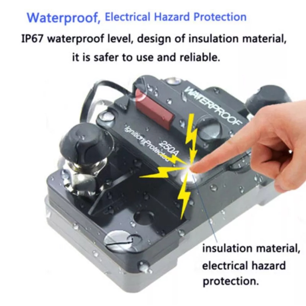 Circuit Breaker Fuse Reset DC 12V-48V Car Boat Waterproof