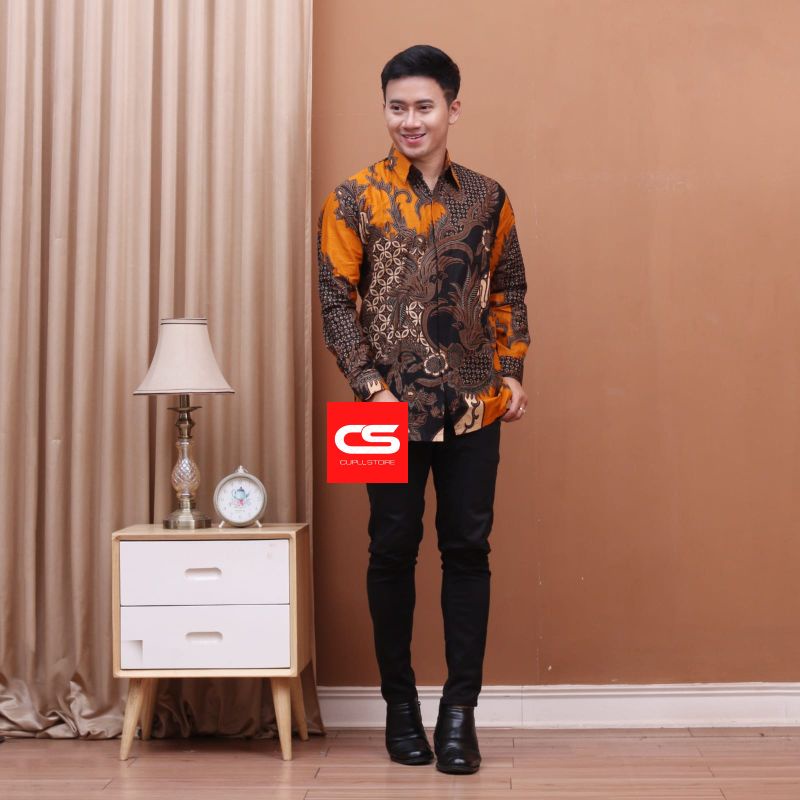 KEMEJA BATIK PROBOSETO KUNING NON FURING KATUN HALUS SRAGENAN SIZE S-XXL HIGH QUALITY