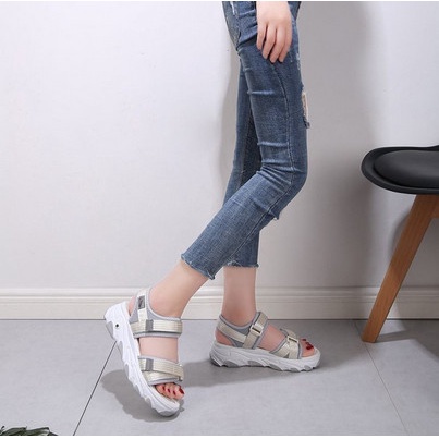 Sepatu Sandal Wedges Wanita Kasual / Sendal Gladiator Kekinian COD