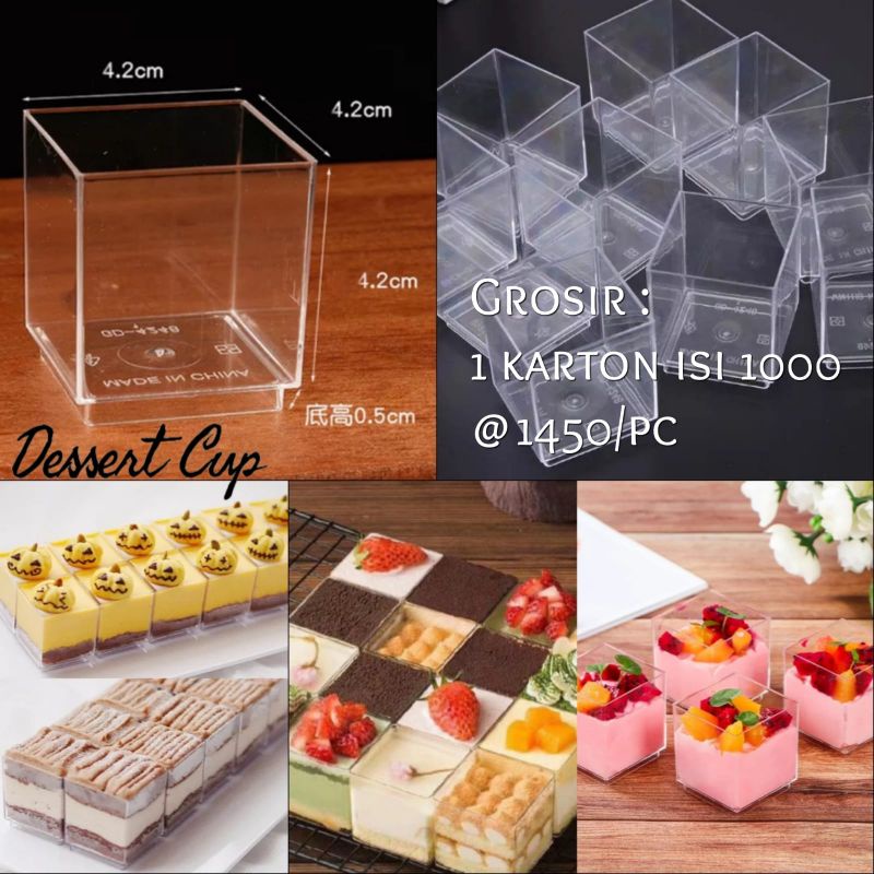 10 PC SQUARE KOTAK DESSERT MINI CUP