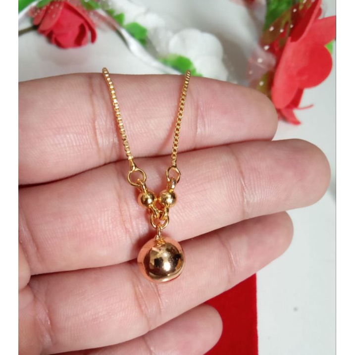 kalung koye bola xuping wanita dewasa berlapis emas uk45cm